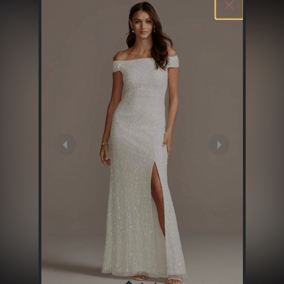 WHITE SEQUIN DRESS - Picture 1 of 5